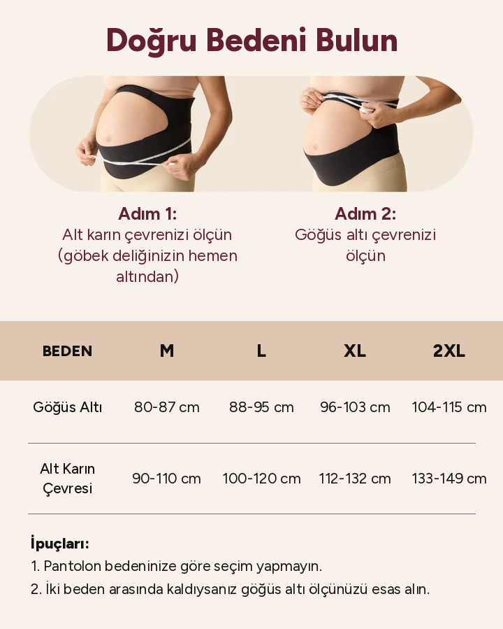 Annelora Hamile Destek Bandı — Ayarlanabilir Bel ve Karın Desteği
