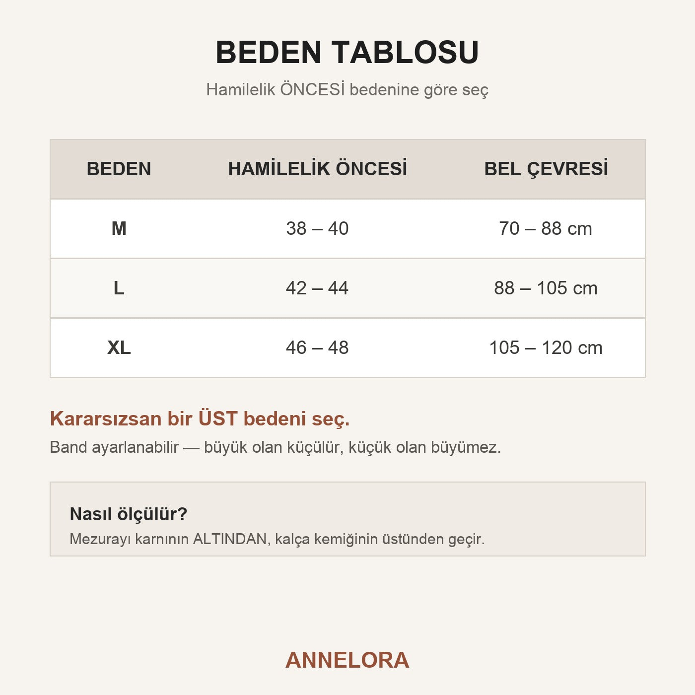 Annelora Pro Hamile Destek Bandı — Omuz Askılı Bel ve Karın Desteği