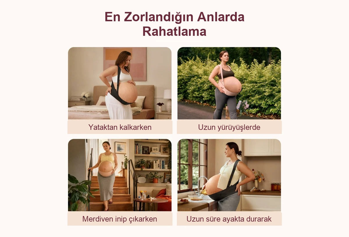 Annelora Pro Hamile Destek Bandı — Omuz Askılı Bel ve Karın Desteği